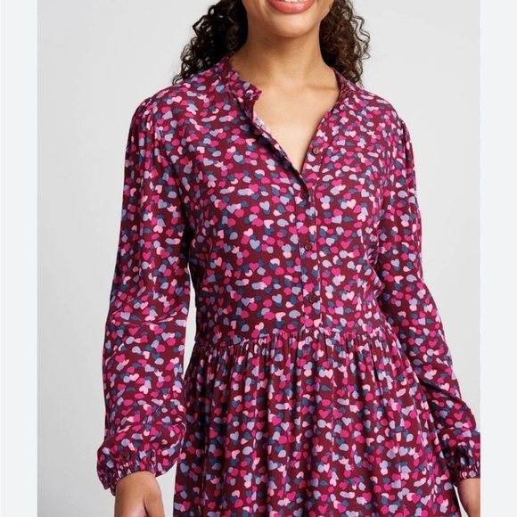 Sugarhill Brighton Shirt Dress Danica Fluttering Love Smock Pink Hearts 10 NEW - Picture 1 of 16